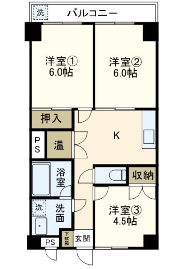 【間取り】 | ロイアルハイツ戸塚 | ファミリーにぴったりの3DKの間取り！