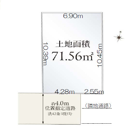 杉並区下井草1丁目　制震ダンパー採用　ZEH水準住宅　限定1棟の区画図