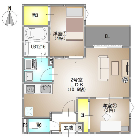 REGALEST F 下伊福の間取り