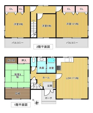 伊勢市小俣町元町　２階建・平屋・倉庫の間取り
