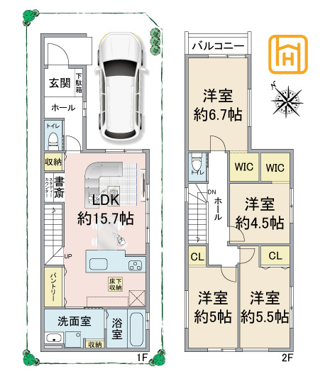 テラシエ安堂寺町7丁目新築一戸建て│4LDK+駐車1台可の間取り|※現況と図面が異なる場合現況を優先いたします。