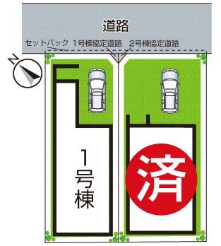 ■伊丹市安堂寺町　第1期　新築一戸建ての区画図|全2区画