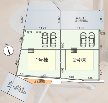 ★東近江市市子川原町　第1期　新築一戸建ての区画図|全2区画