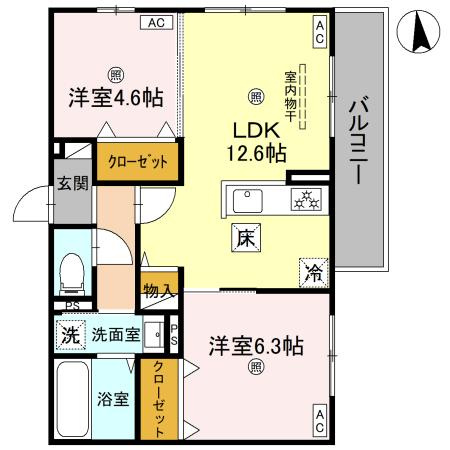 ＧＲＡＭＭ深草　Northの間取り
