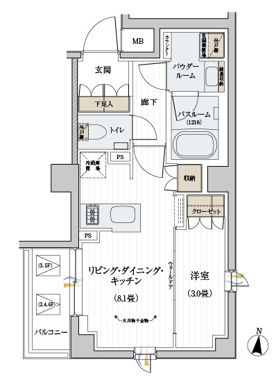デュオステージ北千住Ⅱの間取り