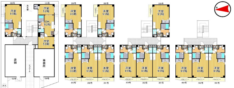 八尾市　ジェイグランの間取り