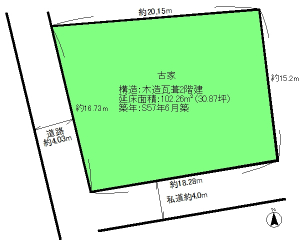 厚木市関口の土地図
