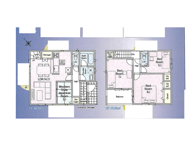 【間取り】 | 上九沢新築戸建 | 3つの居室とゆとりあるLDKを備えた3LDKの新築戸建。家族が集まるリビングと個室のバランスがよい間取りです。回遊しやすい家事動線と豊富な収納で、忙しい毎日もゆとりをもって過ごせます。