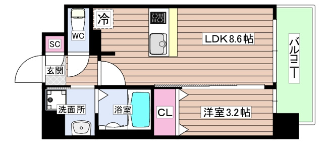 【間取り】 | プレサンス京橋GREEN YARDレアルテ