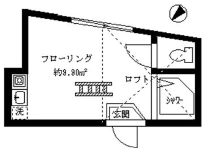 中野区東中野１丁目のアパートの間取り