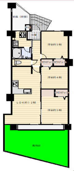【間取り】 | アメリア1番館 | 【南向き専用庭付き☆室内水廻り設備一新！全面リフォーム済み☆】