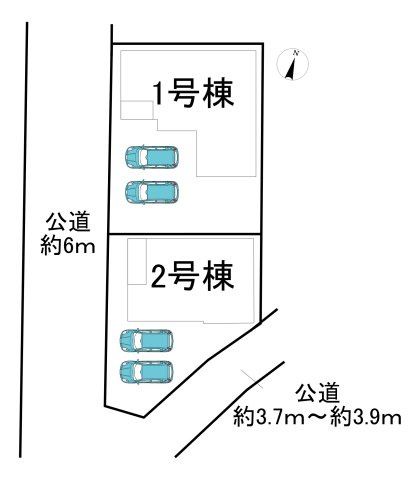 知多郡武豊町字堀割　全2棟　1号棟の区画図|全2区画分譲地☆