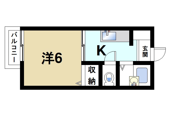 アーバンヒルⅡの間取り|単身者向けの間取りです