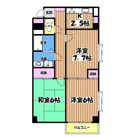 【間取り】 | 昭島コートエレガンスＣ棟