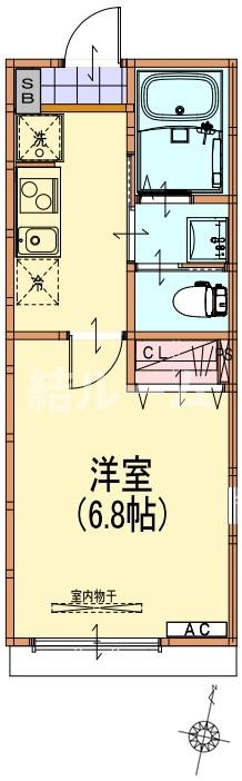 清瀬市野塩５丁目のアパートの間取り