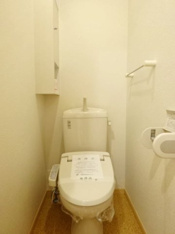 落ち着いた色調のトイレです