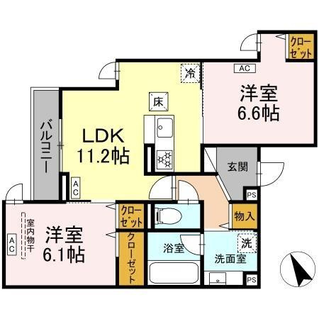 D Paina 中野島ⅢAの間取り