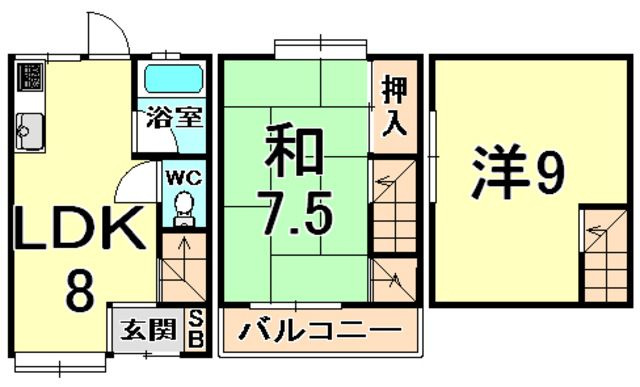 テラスハウス次屋の間取り
