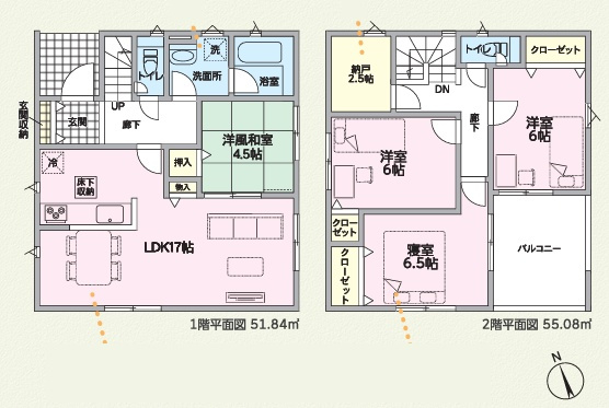 和歌山市三葛　第2期　新築一戸建ての間取り