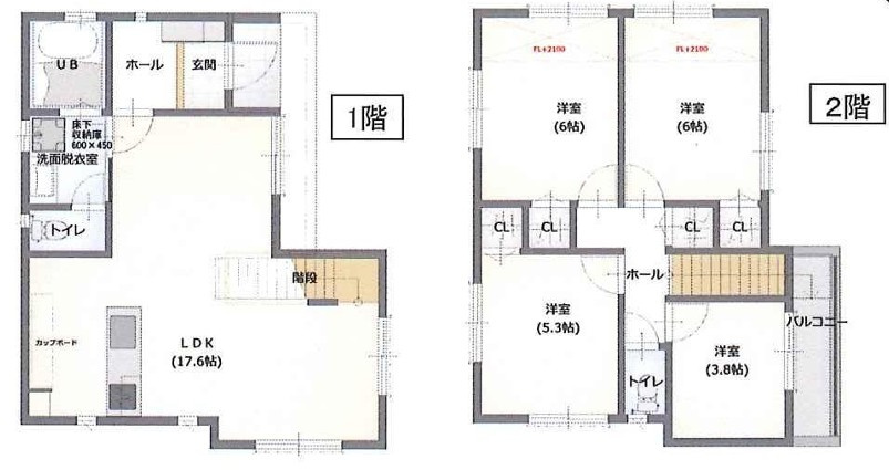 明石市魚住町西岡　中古戸建の間取り