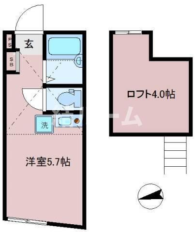 板橋区板橋４丁目のアパートの間取り