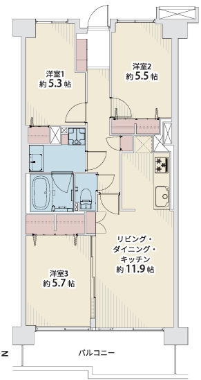 シティプラザ富士見町の間取り