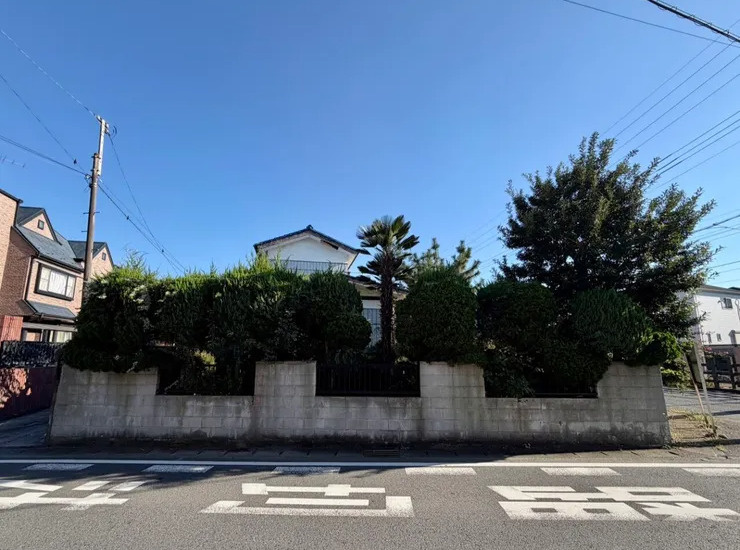 野田市山崎　売地　84坪の前面道路含む現地写真