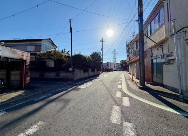 野田市山崎　売地　84坪の前面道路含む現地写真