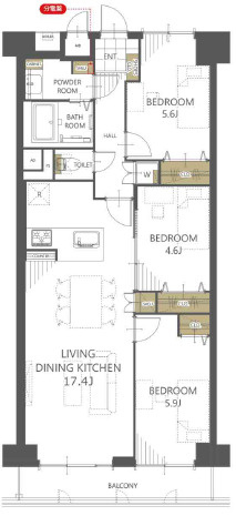 イトーピア東大島マンションの間取り