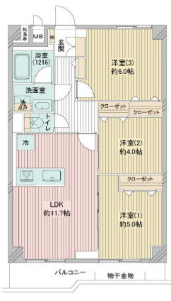 江古田パークマンションの間取り
