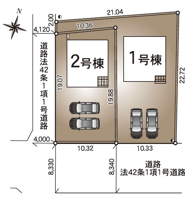 松本市波田　第14　新築戸建の区画図|南東側道路に面し陽当たり良好です。