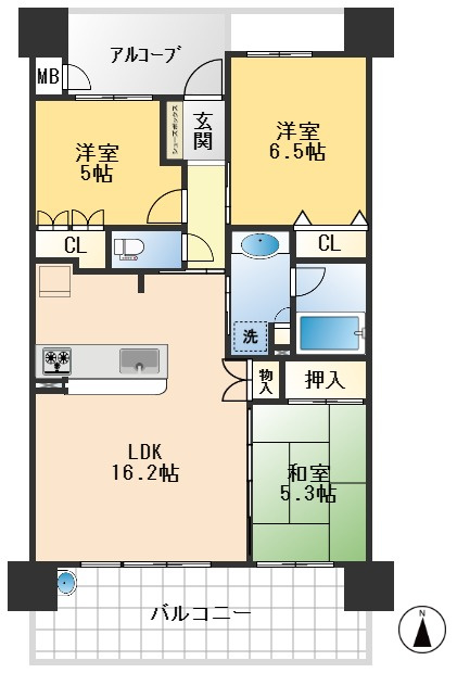 リーデンススクエア豊中大黒町の間取り