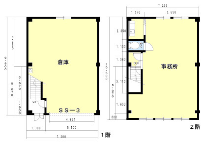東郷町北山台倉庫付事務所の間取り