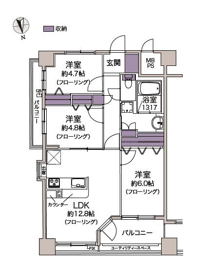 グエルスクエア八王子の間取り|～八王子駅徒歩7分・京王八王子駅徒歩12分　内装フルリノベ済マンション～