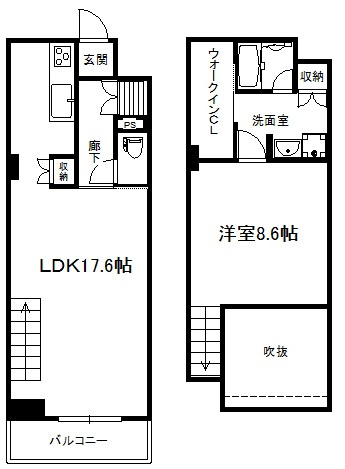 大阪市中央区本町橋の賃貸マンションの間取り