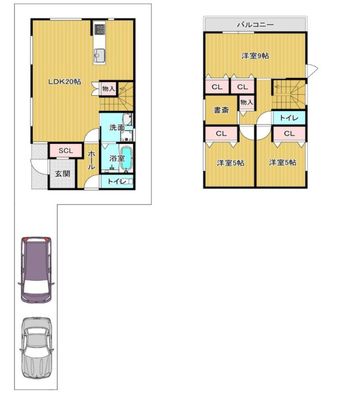 堺市堺区緑町　新築一戸建ての間取り