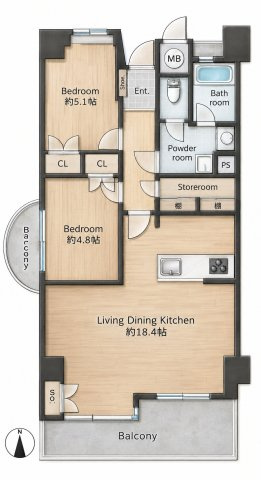 【間取り】 |  ロワールマンション・アール板付　壱番館☆仲介手数料無料☆