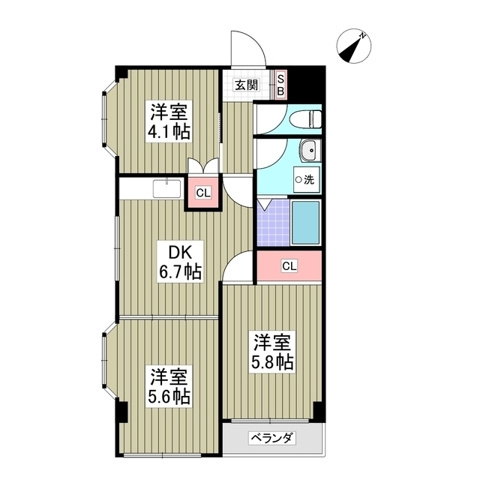 【間取り】 | フォンテーヌ南田園