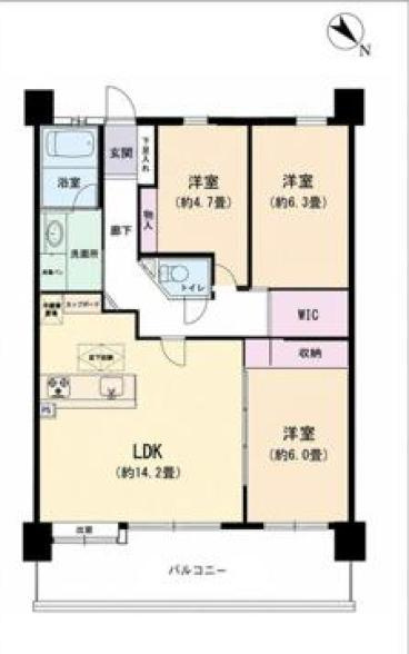 レールシティ八王子かえで通りの間取り|～八王子駅徒歩11分　内装フルリノベ済　周辺環境の整ったマンションです～