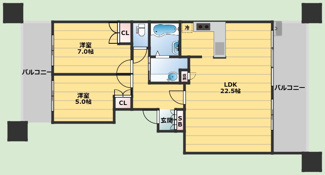 【間取り】 | ヒルズ北千里古江台