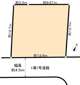 狭山市中央2丁目　建築条件なし売地　西武新宿線『狭山市駅』徒歩19分　【富士見小学区】の土地図