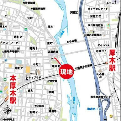 リバーツイン厚木の地図