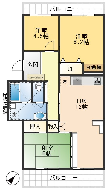 千里緑丘第3　9号棟の間取り