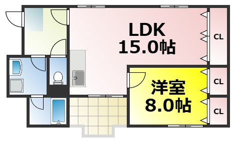 【間取り】 | アルボール西道頓堀 仲介手数料無料