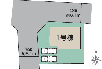土浦市永国東町2期　新築戸建の区画図|敷地広々、地盤調査済みで安心。駐車や生活動線も快適です。