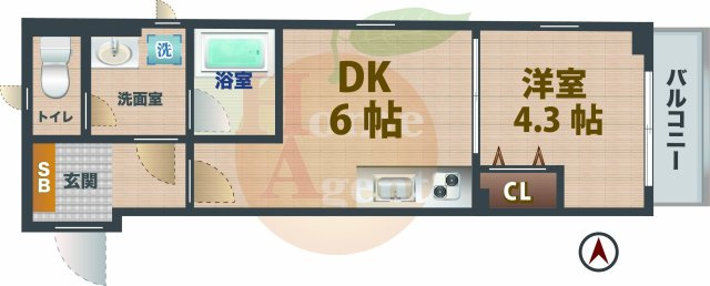 【間取り】 | サンクオリティ中野 | 1DKのお部屋です。