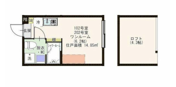 練馬区関町東１丁目のアパートの間取り