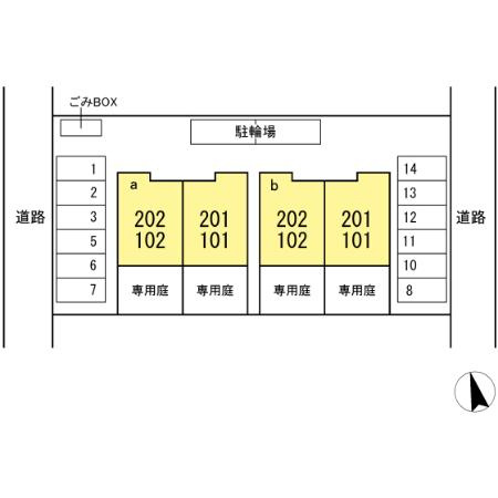 フルール a棟の区画図