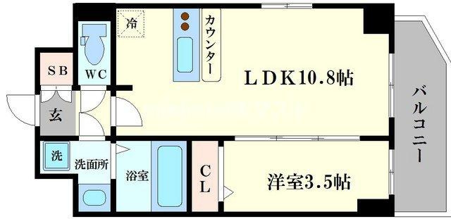 エスリード難波THE FIRSTの間取り