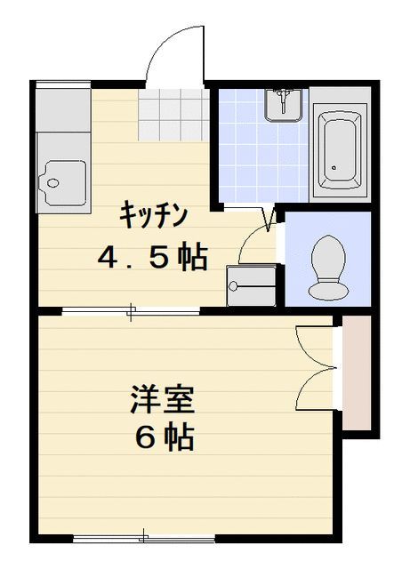 相模原市南区古淵４丁目のアパートの間取り